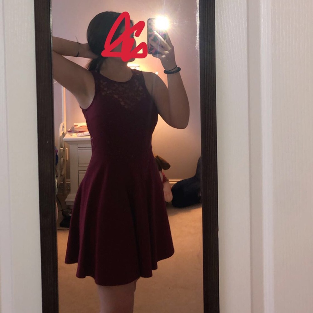 Maroon lace dress